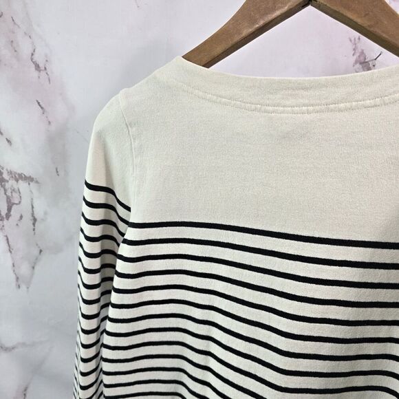 Anthropologie Dress Womens XS Black White Striped Shift Mini Long Sleeve Terry - Picture 6 of 10